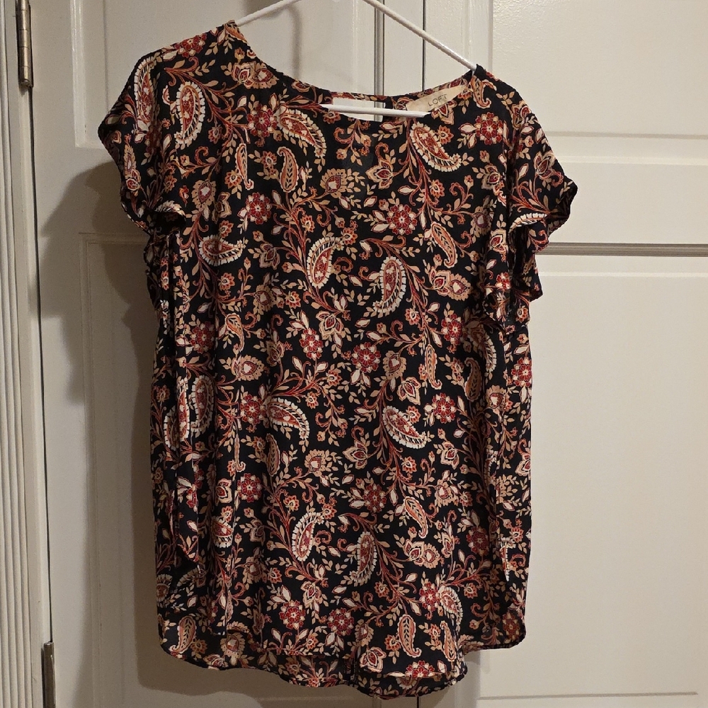 Floral Paisley Women's Top - Black and Red